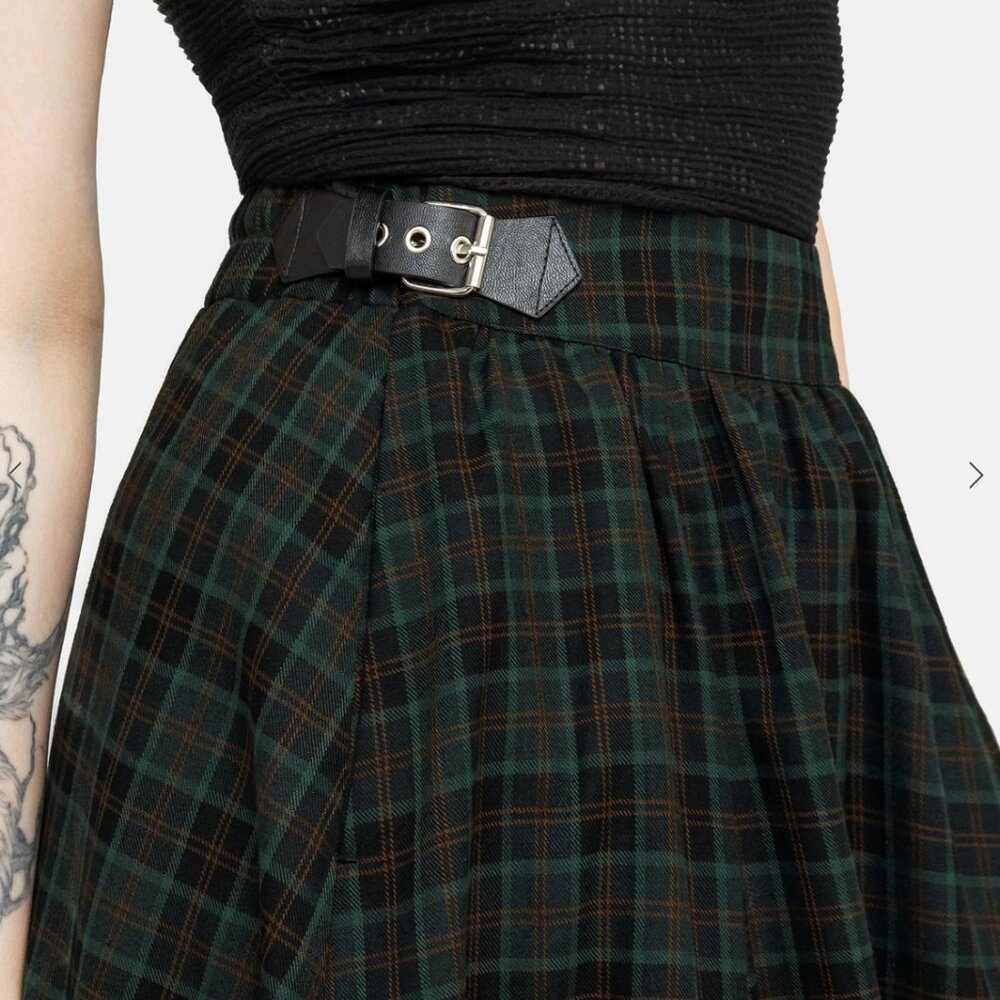 Nightingale Buckled Check Midi Skirt, US Size 8/UK12/EU40 - Picture 4 of 10
